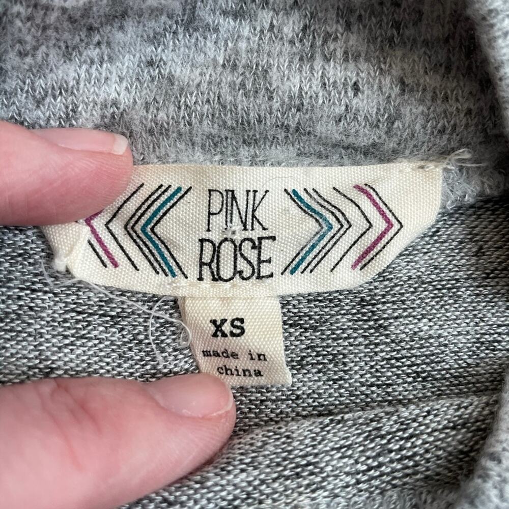 Pink Rose | Gray Cold Shoulder Soft Mini Sweater Dress - Picture 7 of 9
